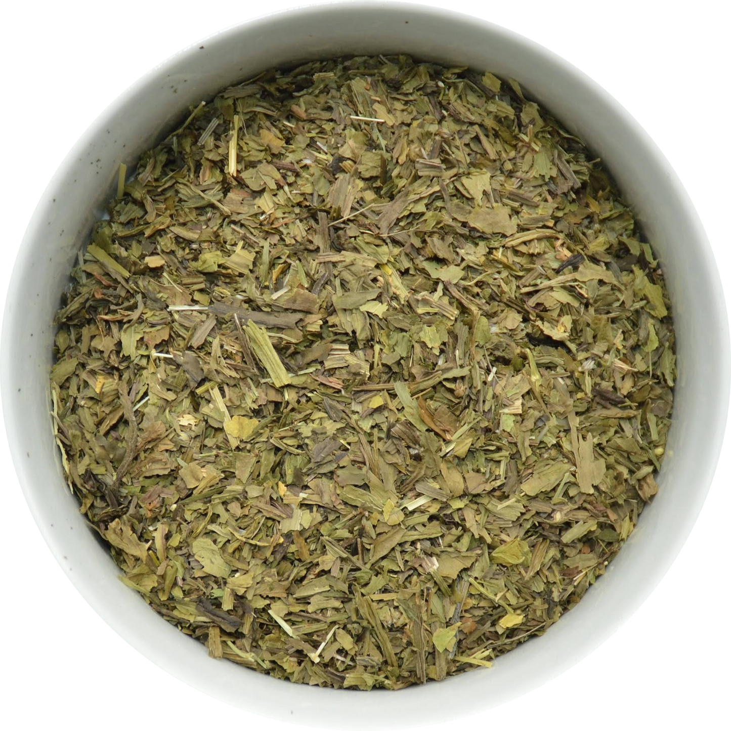 Finely cut dried Plantain Leaf — soft green botanical suitable for tea, ritual craft, and traditional use. Herbal Monkey