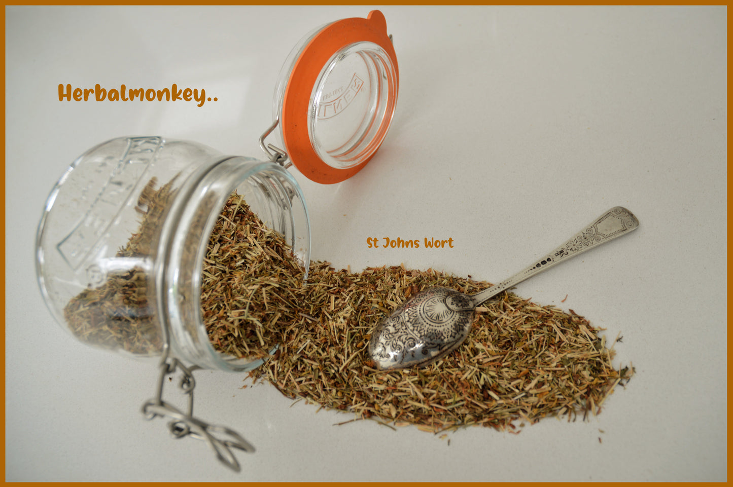 Dried St John’s Wort leaves and flowering tops — suitable for tea preparation and traditional use Herbal Monkey