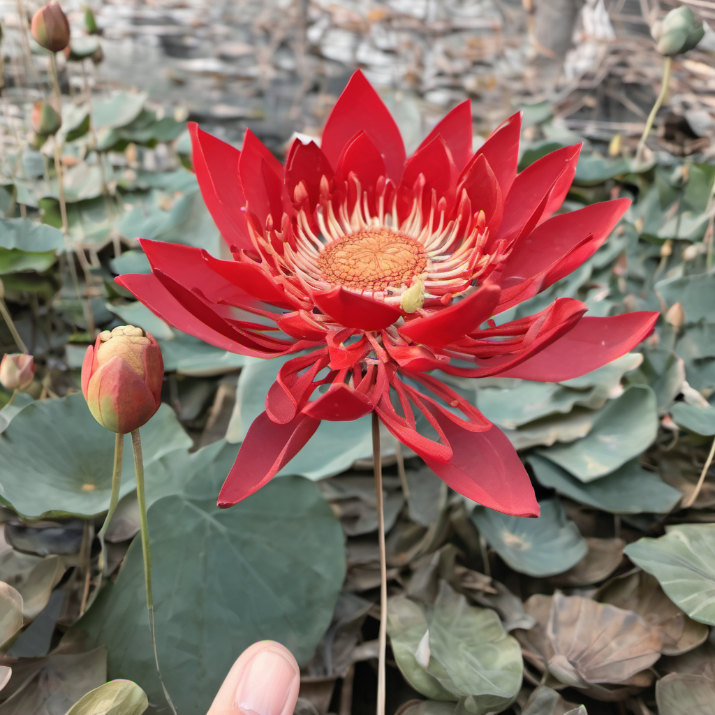 Red Lotus Flowers