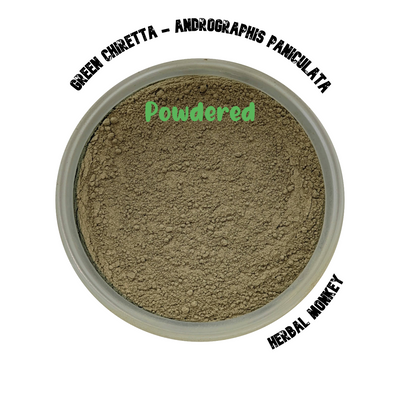 Cut and dried Green Chiretta herb for herbal infusion and ceremonial preparation