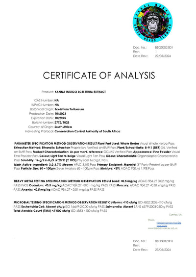 Kanna Indigo Standardised Extract | Sceletium Tortuosum Extract | Ultimate Grade Indigo Extract - Herbal Monkey