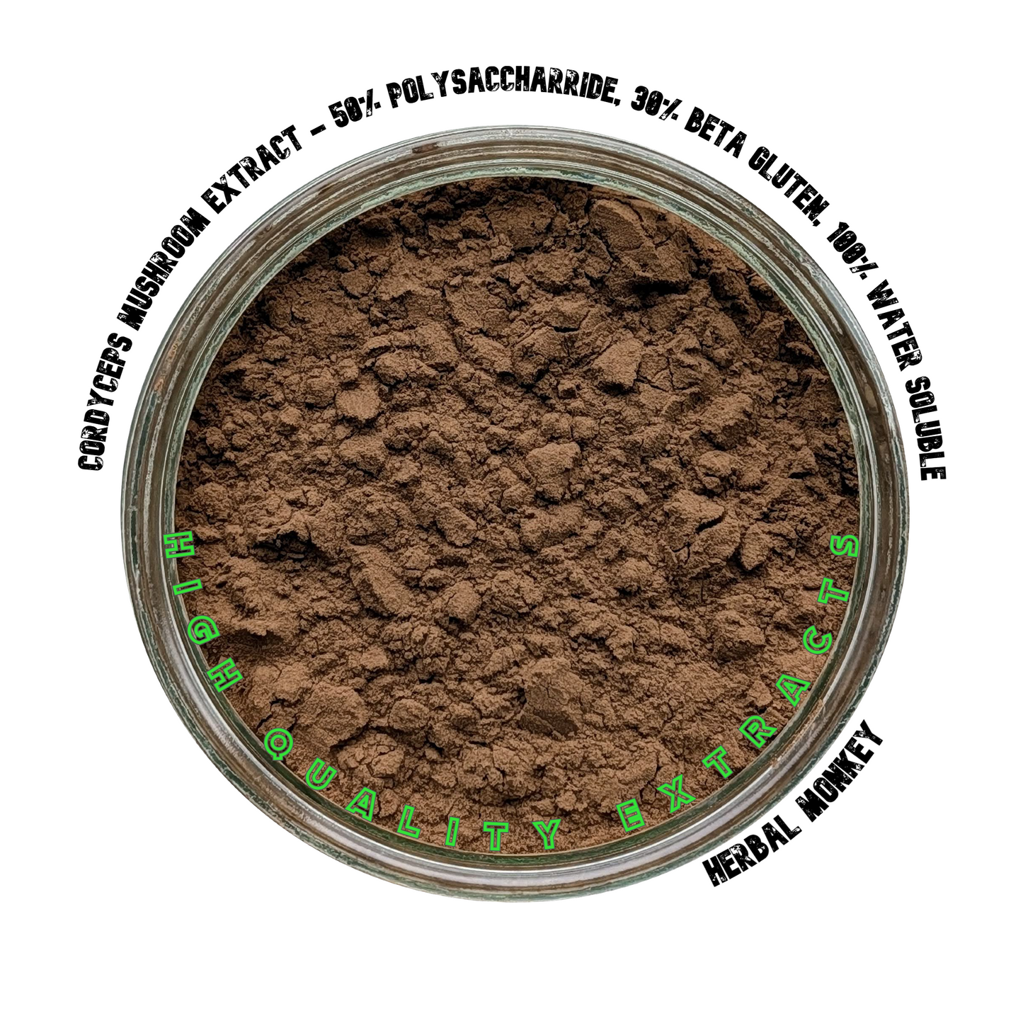 Cordyceps militaris extract 20:1 powder in kraft pouch Herbal Monkey