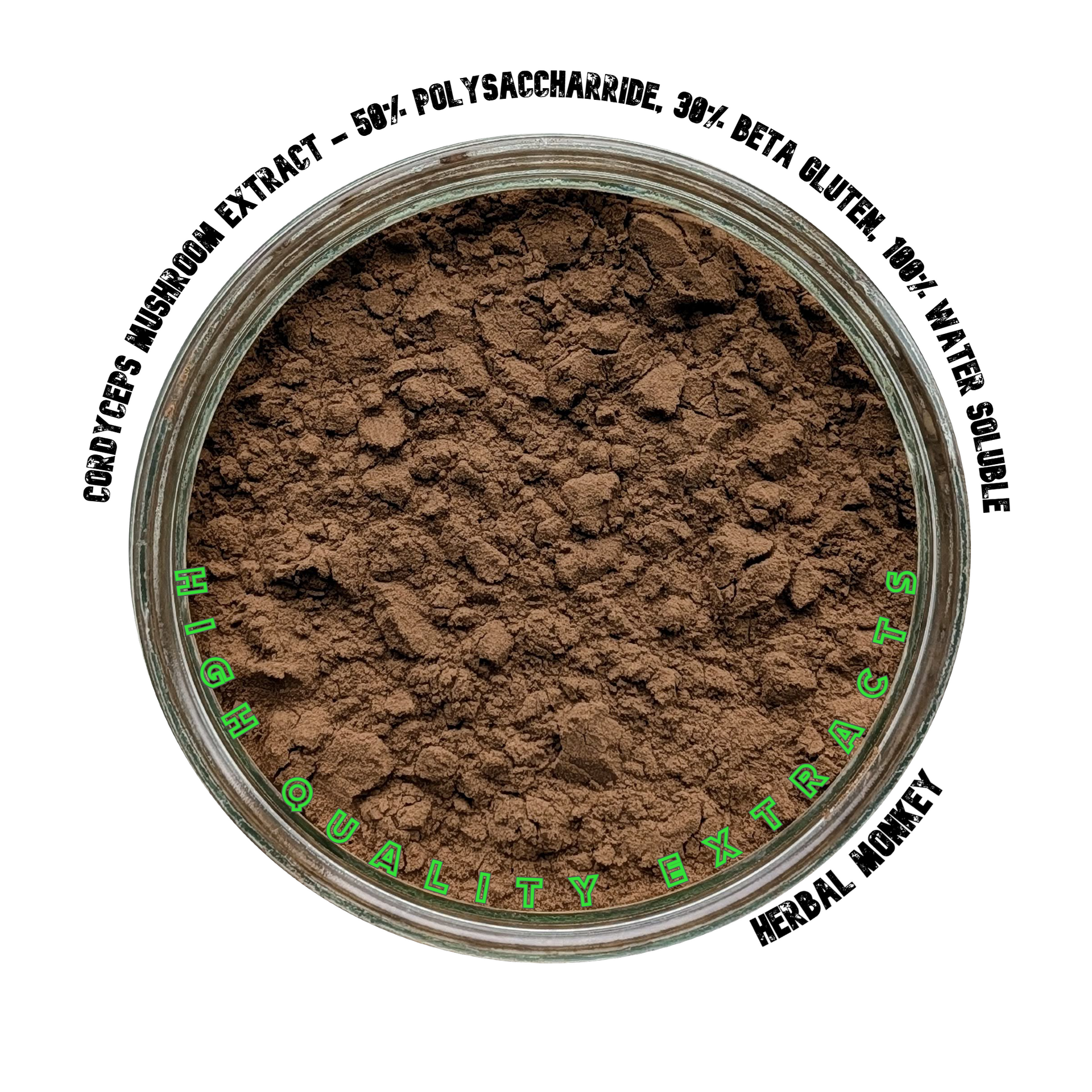 Cordyceps militaris extract 20:1 powder in kraft pouch Herbal Monkey