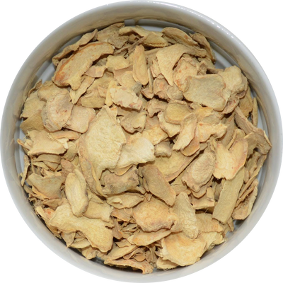Dried Ginger Root slices — warm golden botanical pieces suitable for tea, culinary craft, and traditional use.