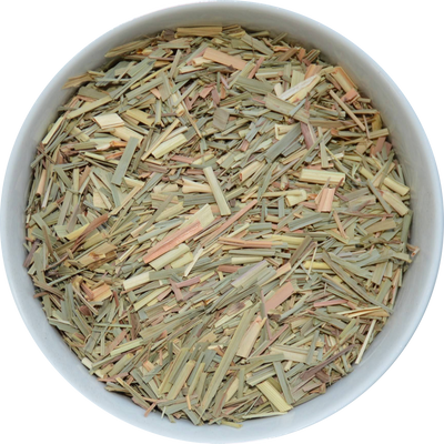 Dried lemongrass pieces for herbal tea and botanical use