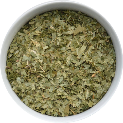 Whole dried Epimedium leaves prepared for herbal use