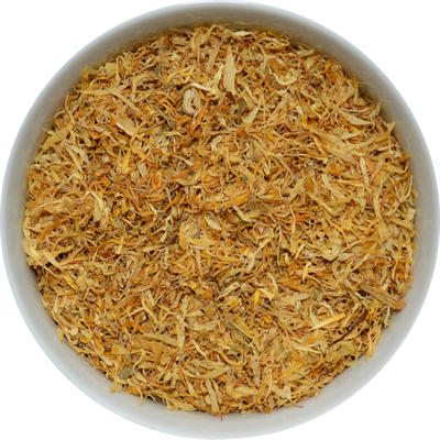 Loose dried Calendula petals for floral infusion and seasonal ritual preparation