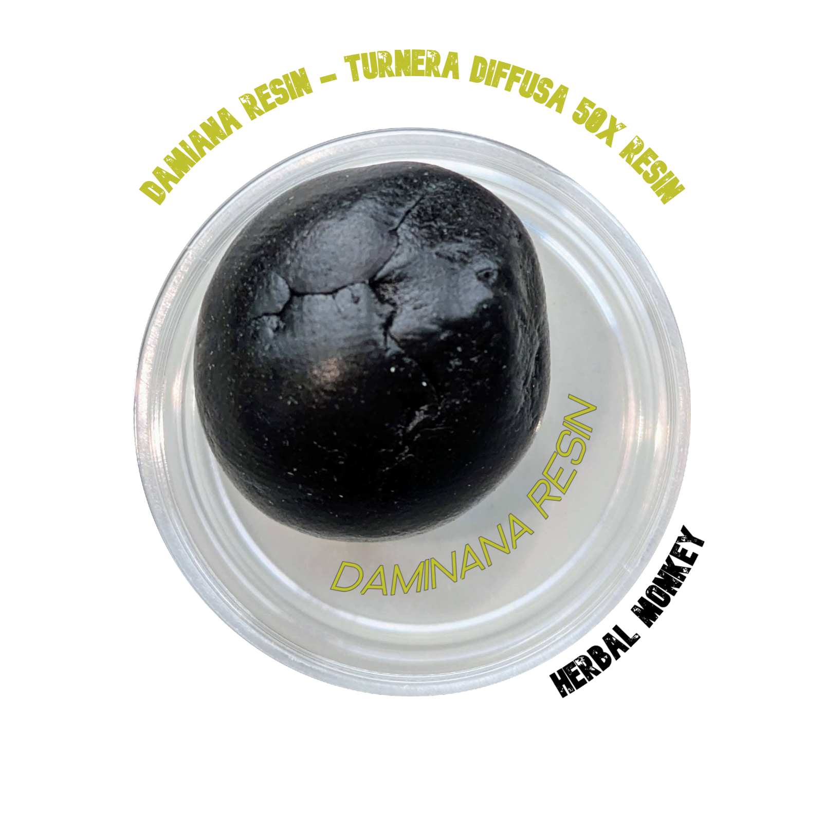 Golden-brown Damiana resin 50X extract – concentrated botanical solid from Turnera diffusa, ideal for incense, meditation, or collection.