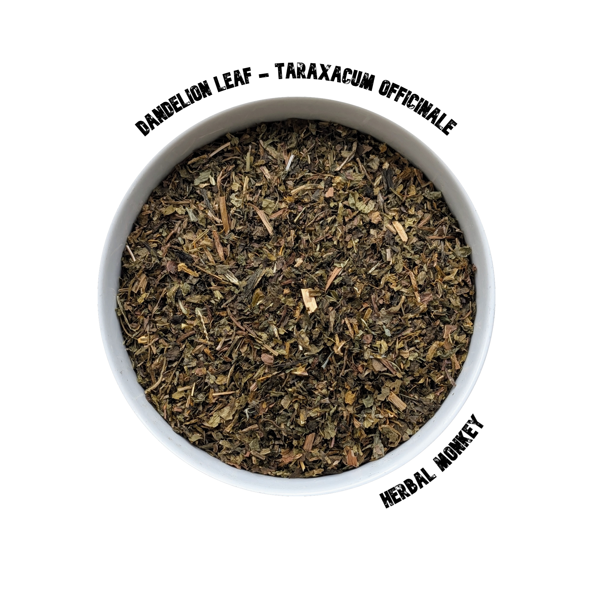 Dried Dandelion Leaf pieces with a light green colour, suitable for tea and traditional preparations Herbal Monkey