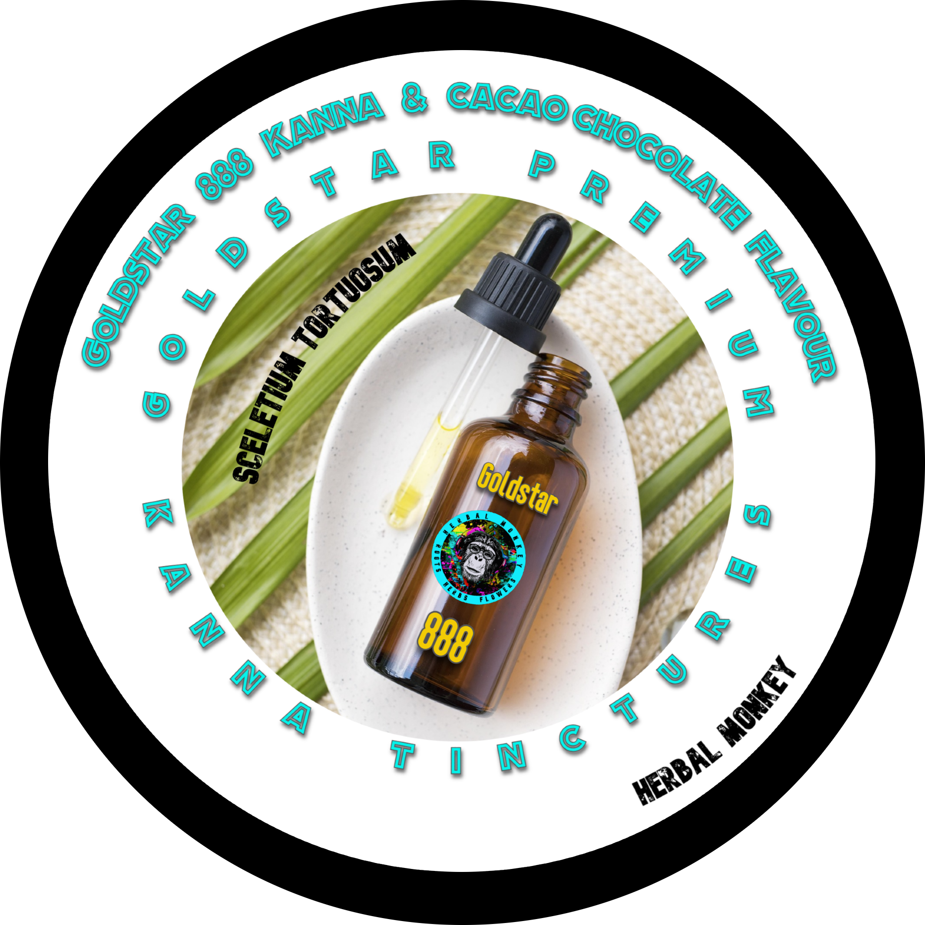 Goldstar Premium Kanna Tinctures — Kanna Goldstar 888 dual‑extracted glycohol tincture infused with ceremonial cacao Herbal Monkey