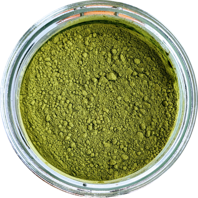 Fine green Moringa Leaf Powder in a pouch — suitable for smoothies, teas, and culinary use