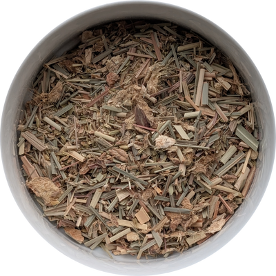 Loose leaf herbal tea mix with lemongrass, ginger and fennel seed