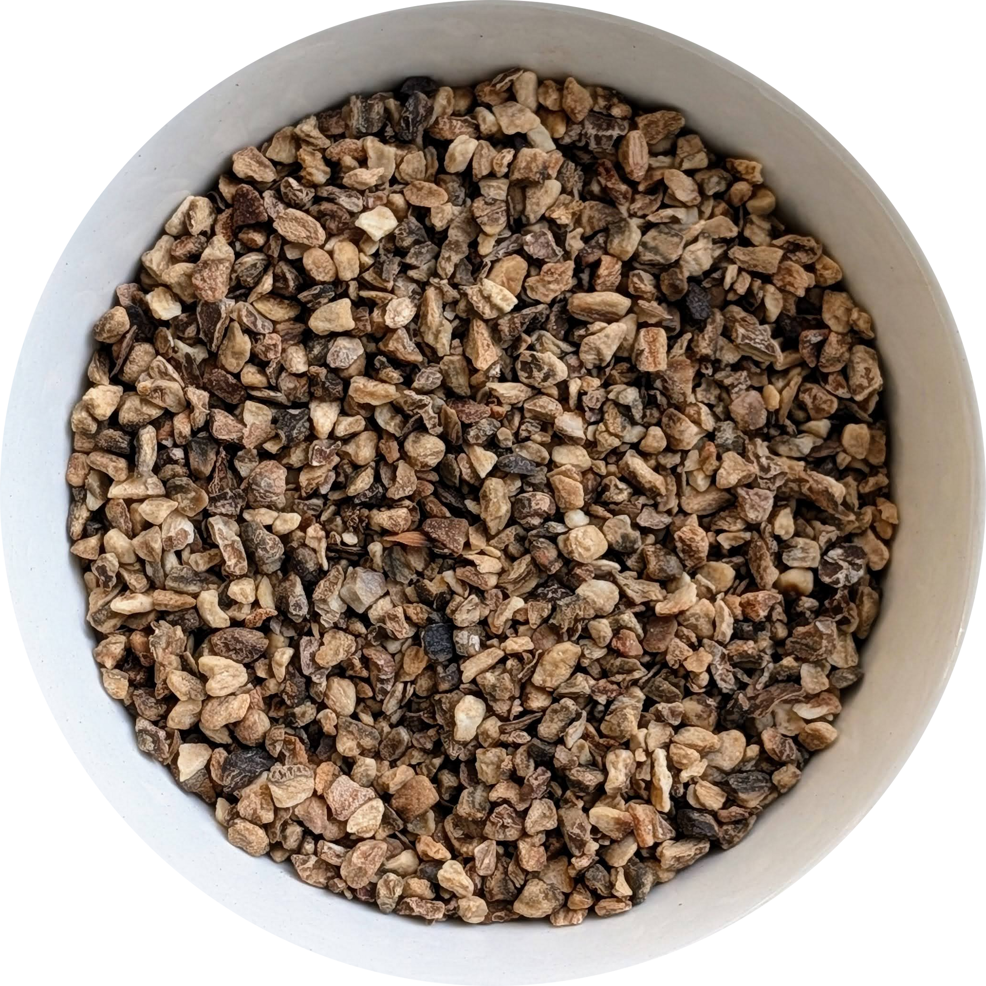 Dried Devil’s Claw Root slices with a rugged, earthy appearance, suitable for teas and traditional preparations Herbal Monkey