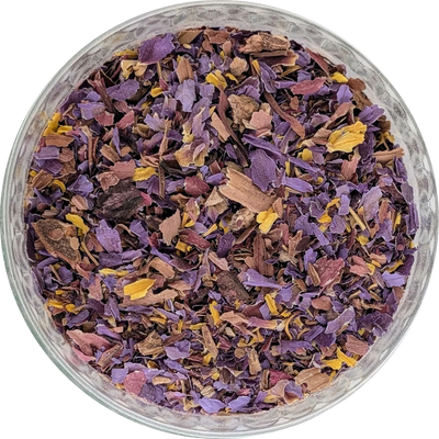 Finely cut lotus petals blend prepared in-house at Herbal Monkey