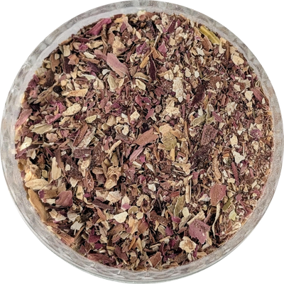 Finely cut lotus petals blend prepared in-house at Herbal Monkey