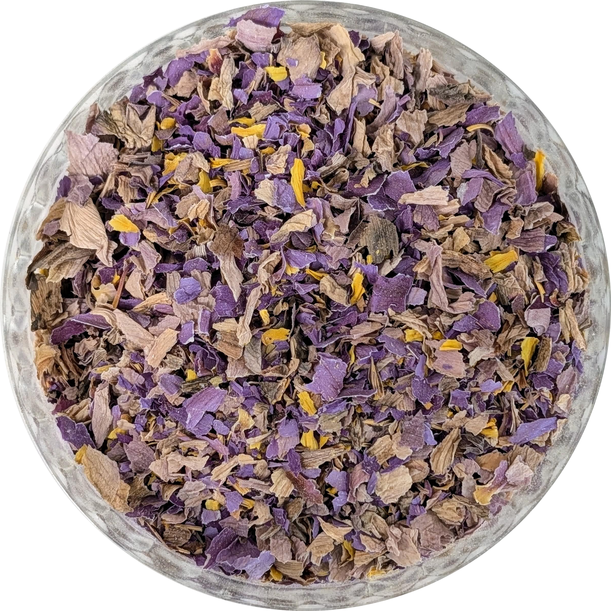 Finely cut lotus petals blend prepared in-house at Herbal Monkey Herbal Monkey