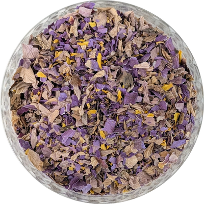 Finely cut lotus petals blend prepared in-house at Herbal Monkey