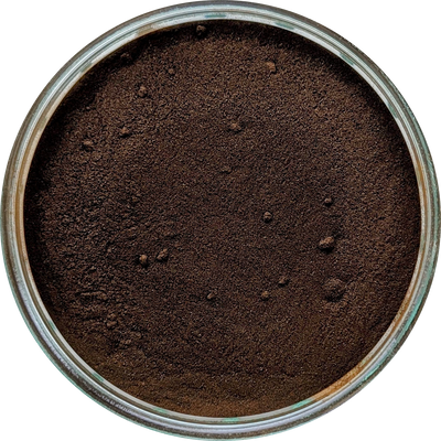 Blue Lotus (Nymphaea caerulea) 4% Nuciferine extract powder – close-up of fine dark-brown powder in a glass jar