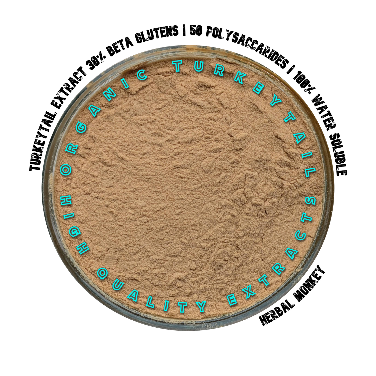Fine Turkey Tail 20:1 extract powder — research‑grade, 50% polysaccharides, 30% beta‑glucans Herbal Monkey