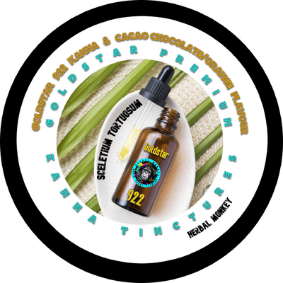 Goldstar Premium Kanna Tinctures — Kanna Goldstar 922 dual‑extracted glycohol tincture infused with ceremonial cacao.