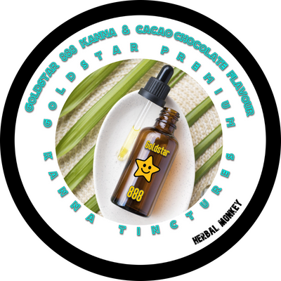 Goldstar Premium Kanna Tinctures — Kanna Goldstar 888 dual‑extracted glycohol tincture infused with ceremonial cacao