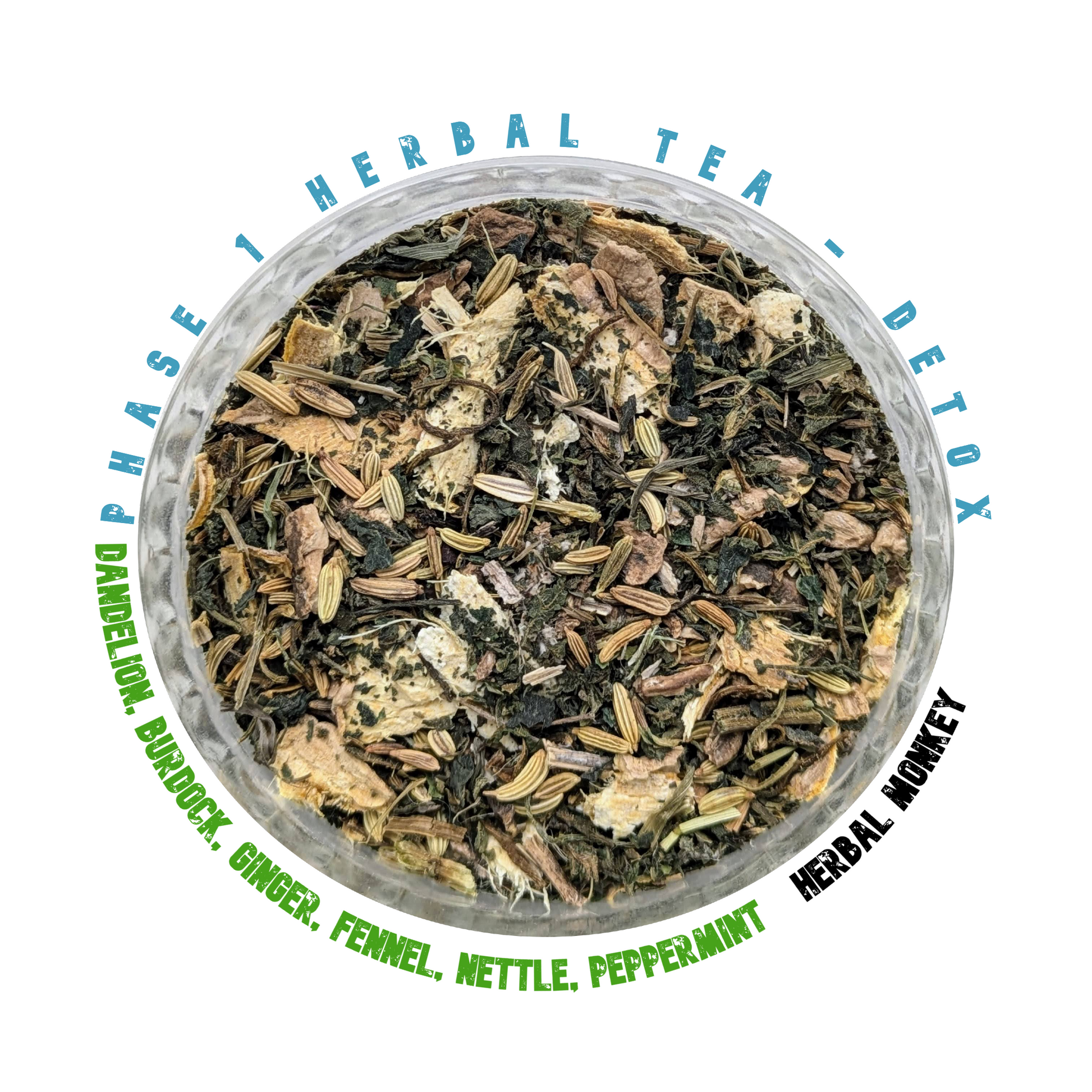 Gut Reset Herbal Tea – Phase 1 blend with dandelion root, burdock root, ginger, nettle leaf, fennel seeds and peppermint, in eco pouch
