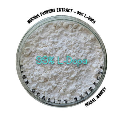HPLC‑tested Mucuna Pruriens L‑DOPA 99% extract powder in a pouch, suitable for consumption and botanical craft