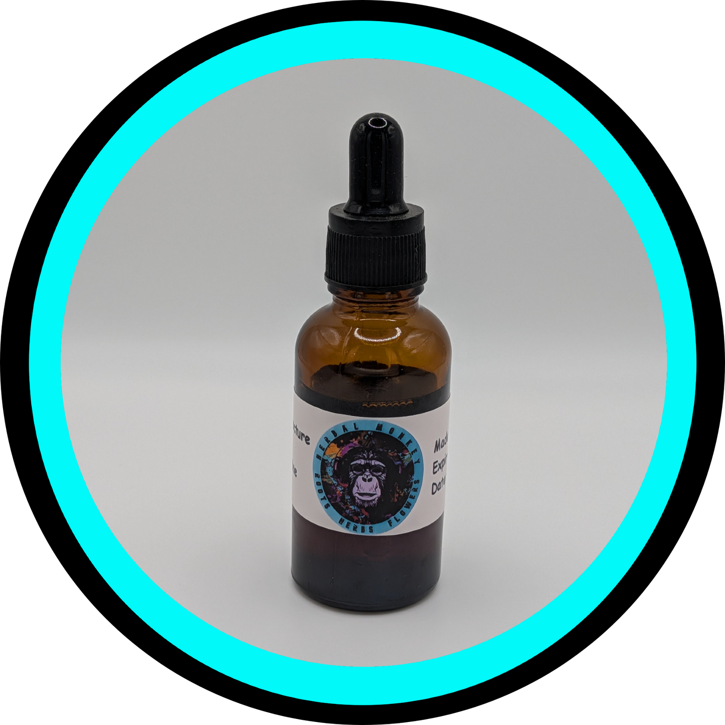 Blue Lotus tincture specimen in 50ml amber glass bottle for ceremonial research use Herbal Monkey