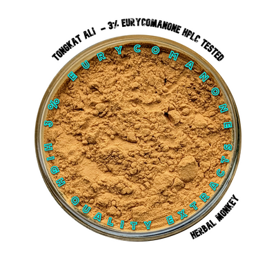 Standardised Tongkat Ali — premium 3% Eurycomanone root extract in a resealable pouch