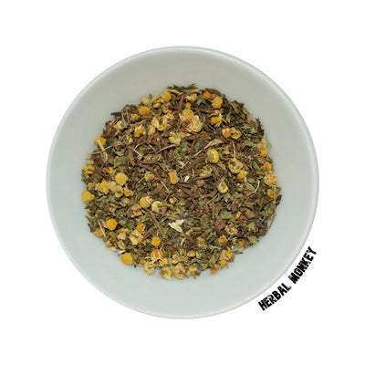 Valerian root, chamomile, lemon balm